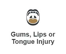 gums, lips, or tongue injury icon
