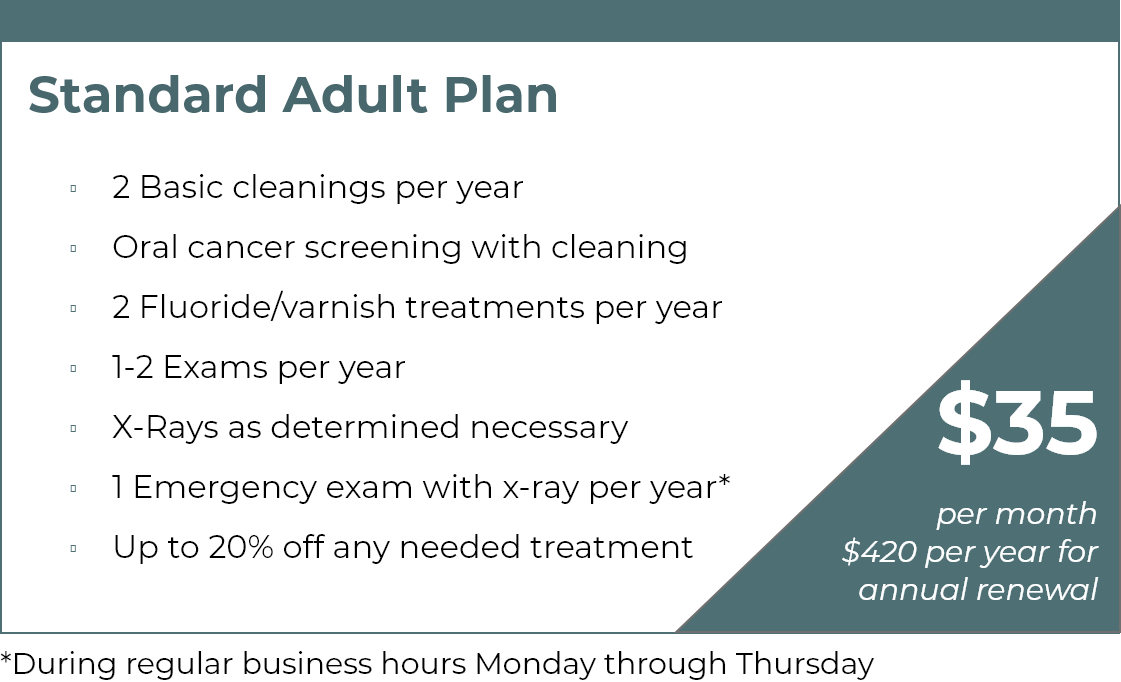 Membership for Stanard Adult Plan